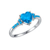 Creative Amethyst Zircon Silver Ring Fashion Wedding Heartshaped Colored Diamond Ring Female  Sales