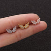 Creative Angel Wings Zircon Inlaid Stainless Steel Earrings