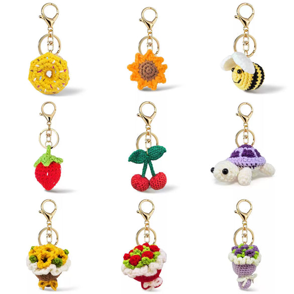 Creative Cartoon Animal Print Skin Keychain Cute Little Bear And Pig Bag Pendant Car Pendant Finished Doll