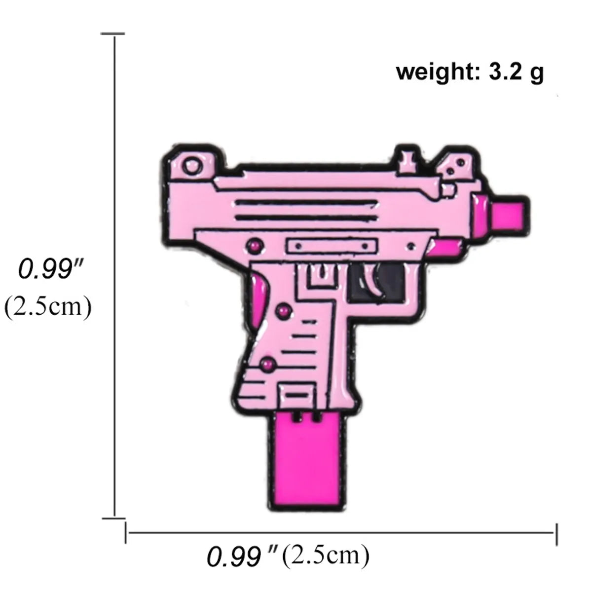 Creative Cartoon Pink Pistol Brooch Girl Cute Japanese Cute Metal Gun Badge