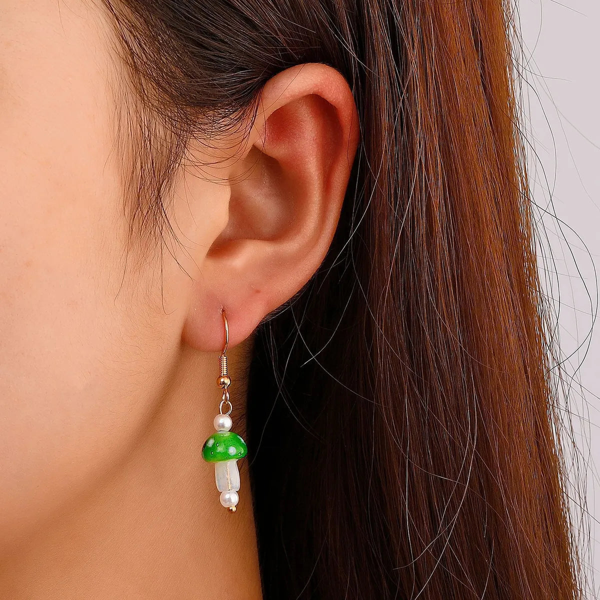 Ins Style Retro Mushroom No Inlaid Earrings