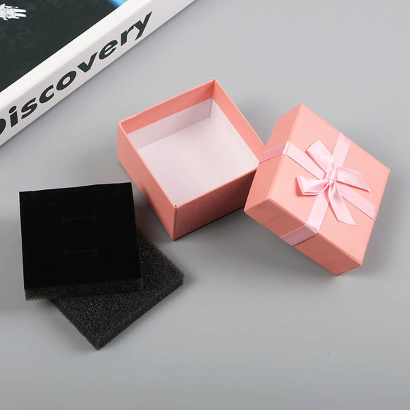 Creative Color Bow Leather Jewelry Box Made Of Paper And Cardboard For Jewelry Packaging