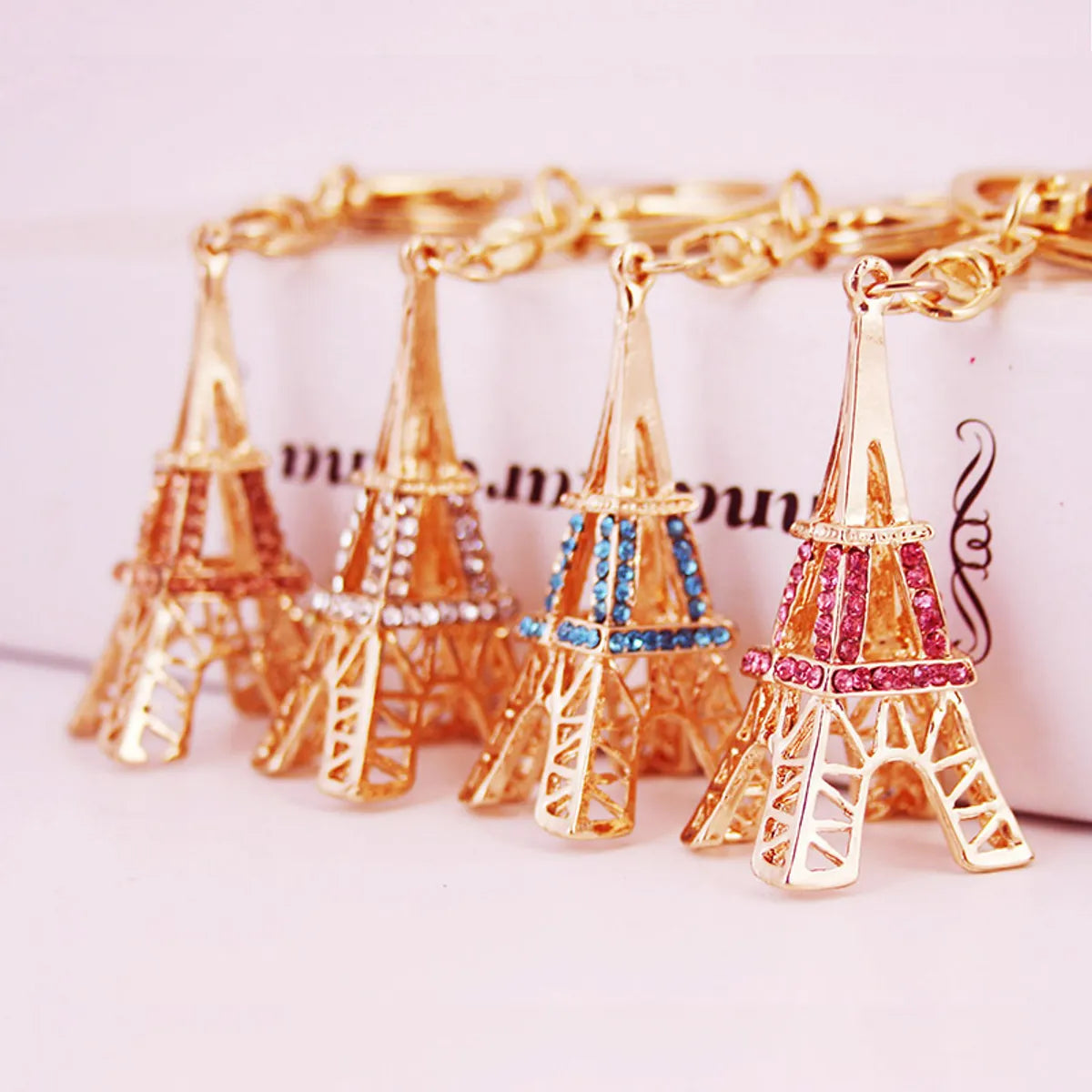 Creative Crafts Diamond Eiffel Tower Keychain