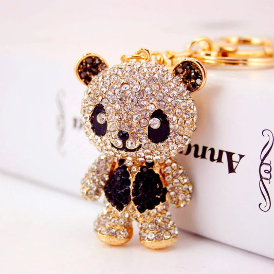 Creative Cute Cartoon Diamond-Studded Red Panda  Keychain