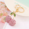 Creative 3D Rhinestone Cherry Fruit Zinc Alloy Keychain Souvenir Gift