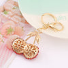 Creative 3D Rhinestone Cherry Fruit Zinc Alloy Keychain Souvenir Gift
