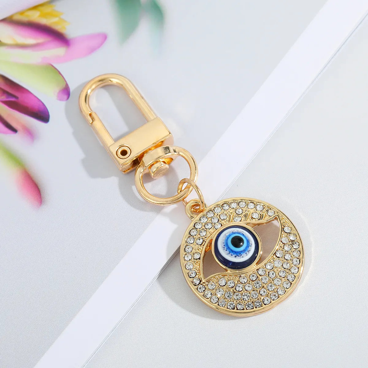 Creative Devil'S Eye Keychain Blue Eyes Key Ring Handbag Pendant Oil Dripping Eyes Door Latch Cross-Border Sold Jewelry