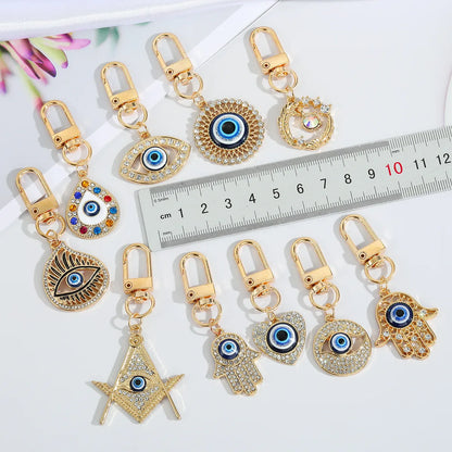 Creative Devil'S Eye Keychain Blue Eyes Key Ring Handbag Pendant Oil Dripping Eyes Door Latch Cross-Border Sold Jewelry