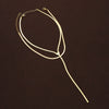 Creative Double Layer Snake Bone Chain Tassel Necklace For Women Alloy Material Geometric Pattern Electroplated