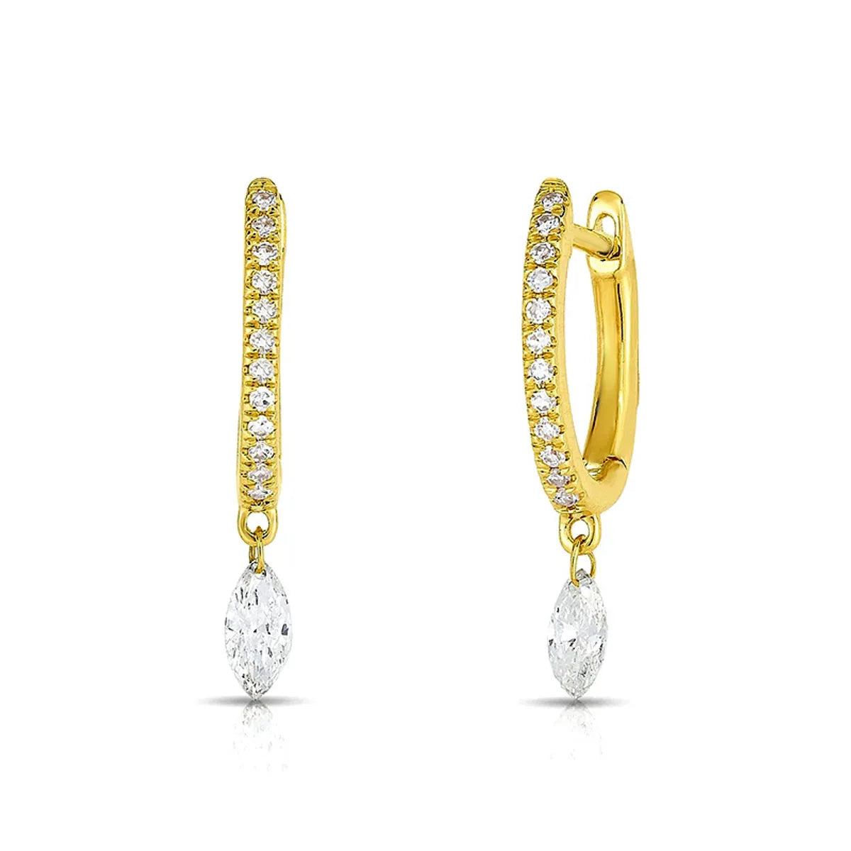 Creative Drop-shaped Zircon Earrings Fashion Simple Geometric Wild Ear Hoop Earrings