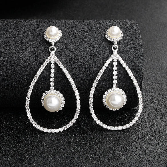 Creative Exaggerated Round Geometric Earrings With Imitation Pearls And Star Detail For Women Natural Style Statement Jewelry