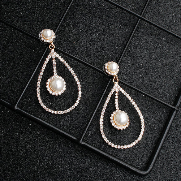 Creative Exaggerated Round Geometric Earrings With Imitation Pearls And Star Detail For Women Natural Style Statement Jewelry
