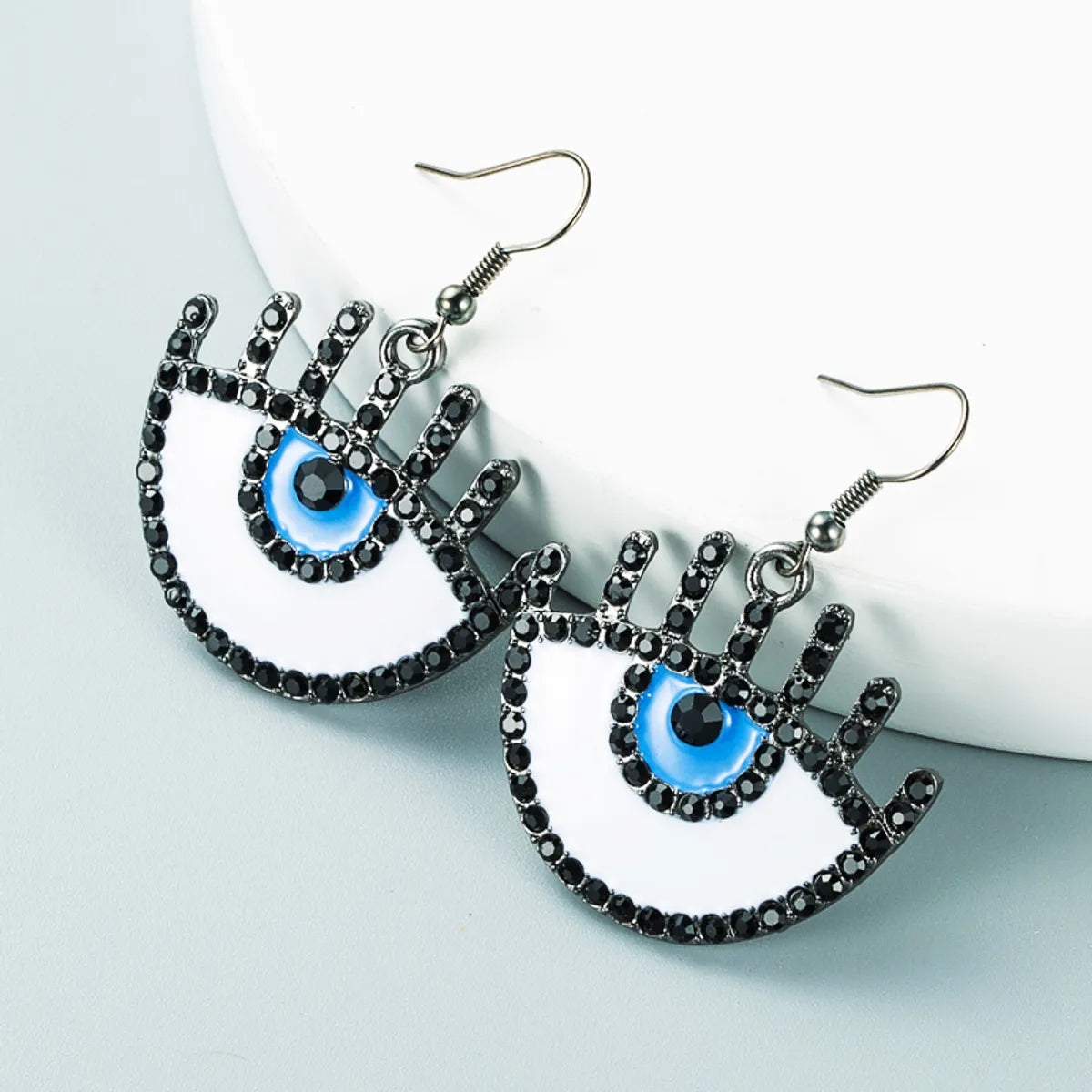 Creative Fashion Alloy Drop Oil Diamond Eyes Earrings