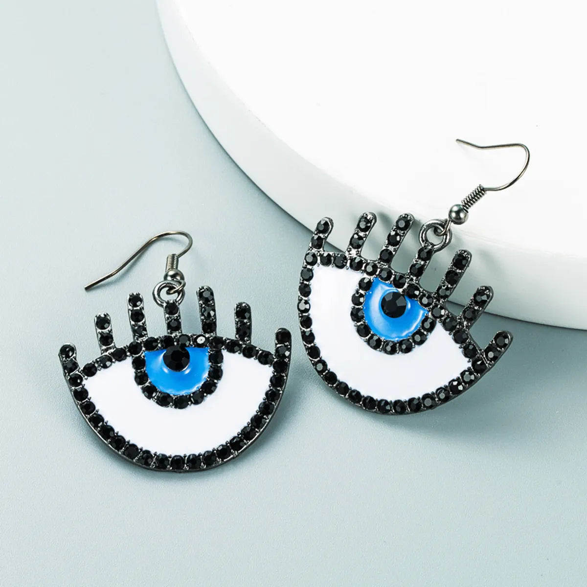 Creative Fashion Alloy Drop Oil Diamond Eyes Earrings