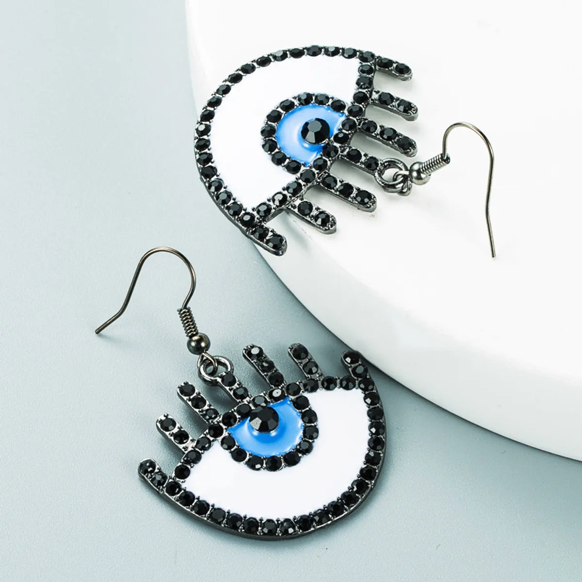 Creative Fashion Alloy Drop Oil Diamond Eyes Earrings