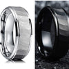 Creative Fashion Black Silver Knife Cut Stainless Steel Ring