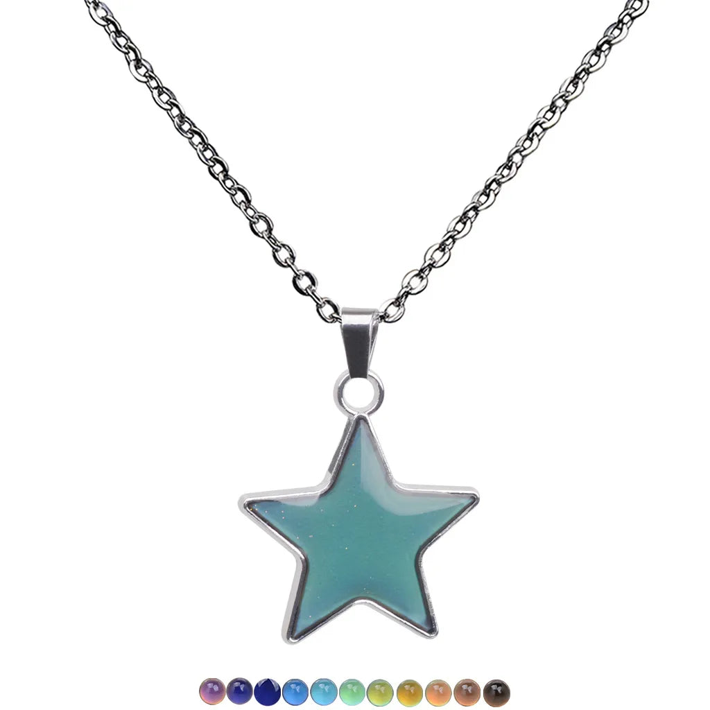 Wholesale Jewelry Simple Style Star 201 Stainless Steel Zinc Alloy White-Plated K Plating Necklace