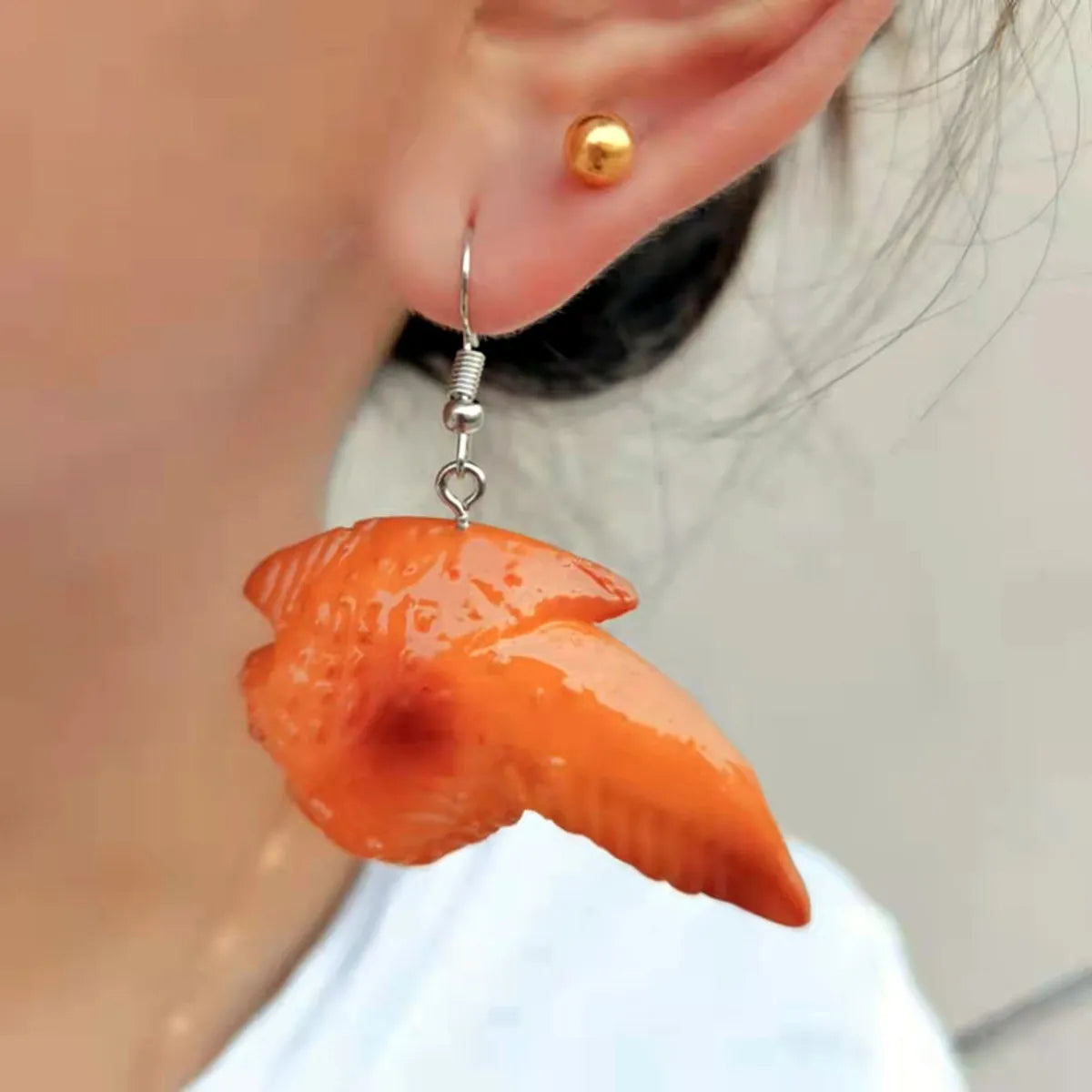 Creative Fashion Simulation Stewed Spare Ribs Chicken Wings Resin Drop Earrings