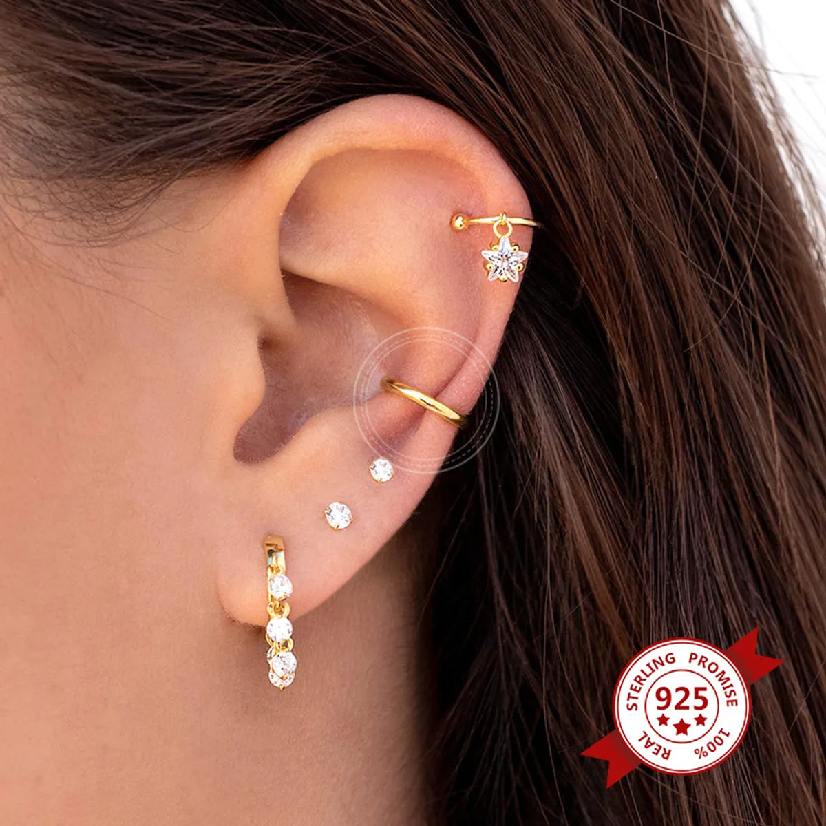 Creative Fashion Without Pierced Copper Ear Clip C-shaped Earrings Single