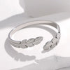 Creative Feather Stainless Steel Bracelet For Women With Electroplating Treatment Simple Temperament And Personality Open Niche Design