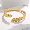 Creative Feather Stainless Steel Bracelet For Women With Electroplating Treatment Simple Temperament And Personality Open Niche Design