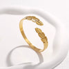 Creative Feather Stainless Steel Bracelet For Women With Electroplating Treatment Simple Temperament And Personality Open Niche Design