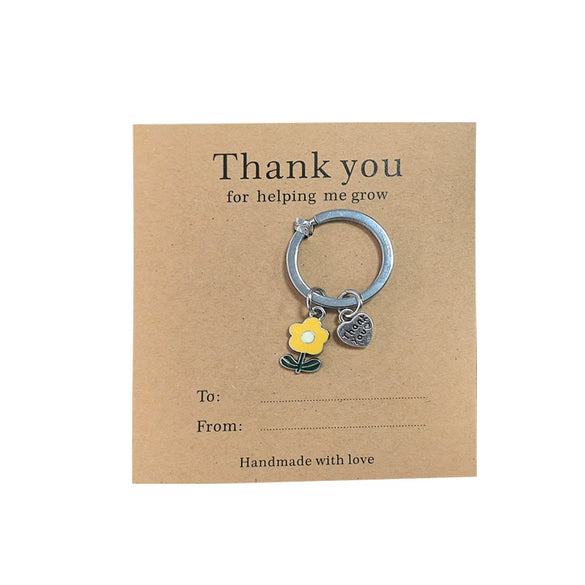 Creative Floral Cartoon Zinc Alloy Keyrings