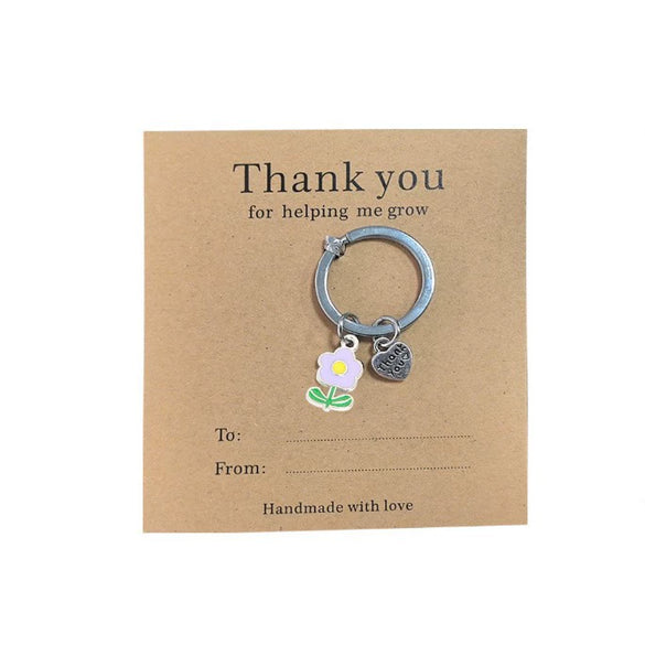 Creative Floral Cartoon Zinc Alloy Keyrings