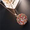 Creative Flower Pendant Necklace With Full Zircon Diamond Style Clavicle Chain Natural Floral Jewelry For Women