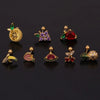 Fruit Inlaid Zircon Metal Earrings