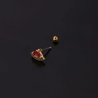 Fruit Inlaid Zircon Metal Earrings