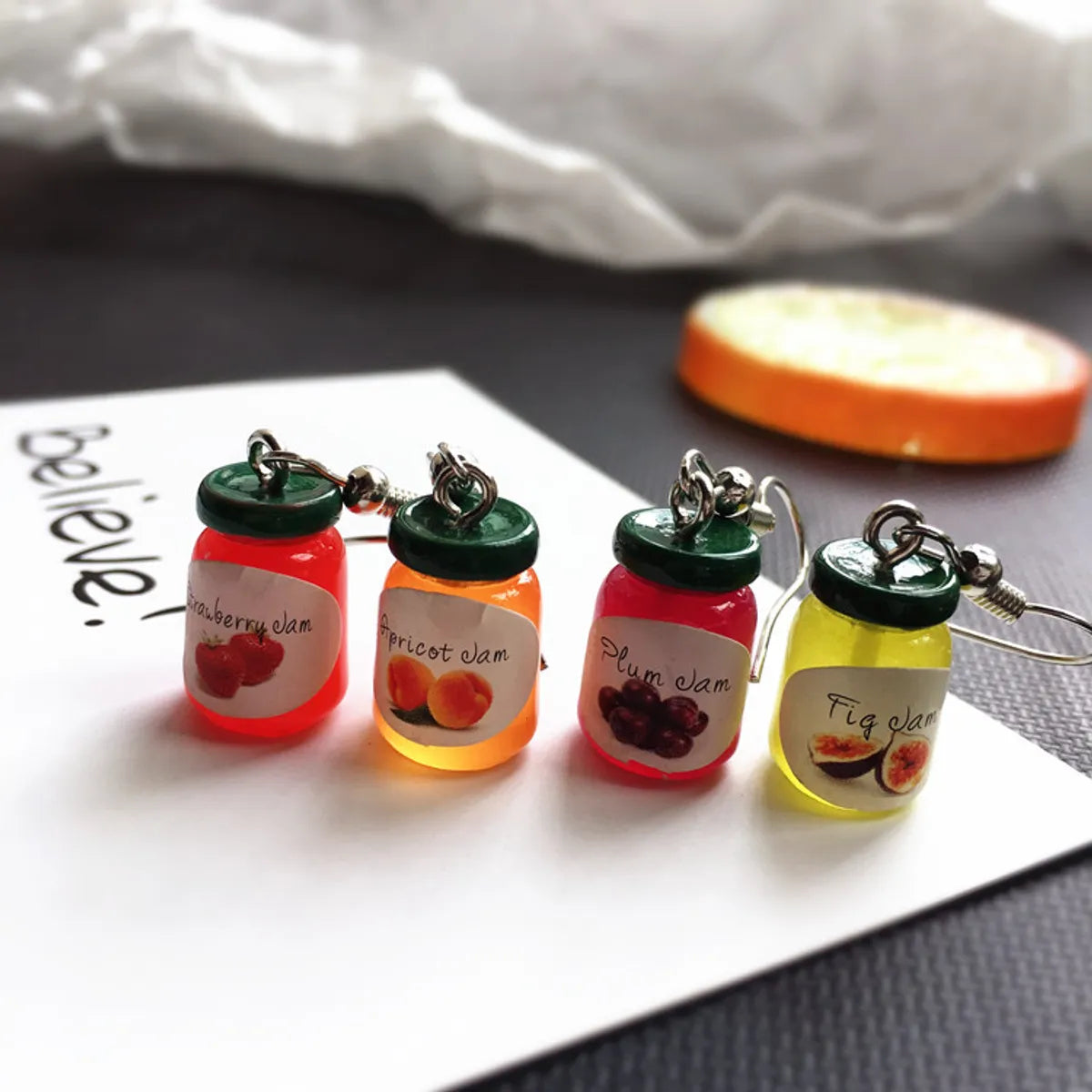 Creative Fun Jam Drink Bottle Drop Earrings Wholesale