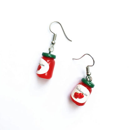 Creative Fun Jam Drink Bottle Drop Earrings Wholesale