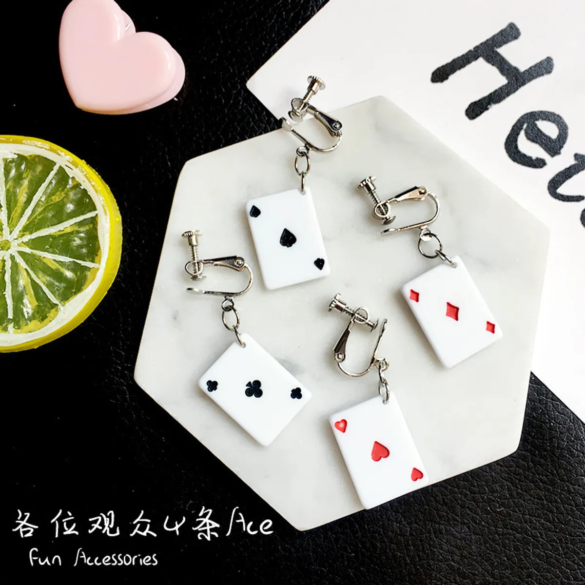 Creative Funny Playing Card Cute Earrings Wholesale