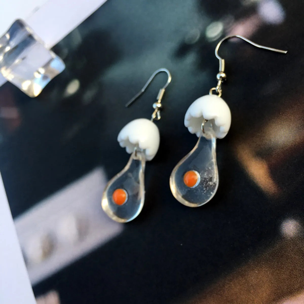 Creative Funny Simulation Egg White Yolk Earrings Wholesale