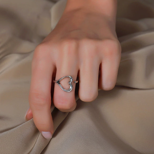 Creative Heart Of Thorns Love Opening Fugu Ring Jewelry Alloy Material Electroplating Processing Heart Shaped And Star Patterned For Women