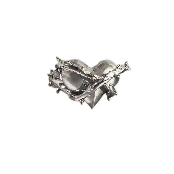 Creative Heart Of Thorns Love Opening Fugu Ring Jewelry Alloy Material Electroplating Processing Heart Shaped And Star Patterned For Women