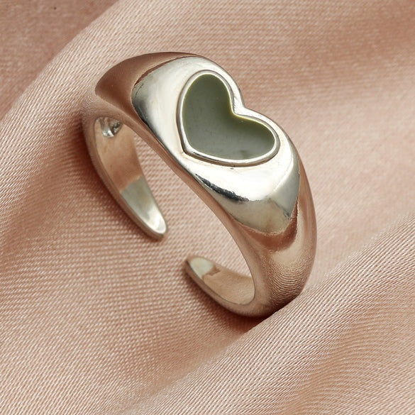 Creative Heart Of Thorns Love Opening Fugu Ring Jewelry Alloy Material Electroplating Processing Heart Shaped And Star Patterned For Women