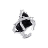 Creative Heart Of Thorns Love Opening Fugu Ring Jewelry Alloy Material Electroplating Processing Heart Shaped And Star Patterned For Women