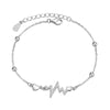 Creative Heartbeat Lightning Broken Line Geometric Bracelet In S925 Sterling Silver Electroplated Women's Jewelry