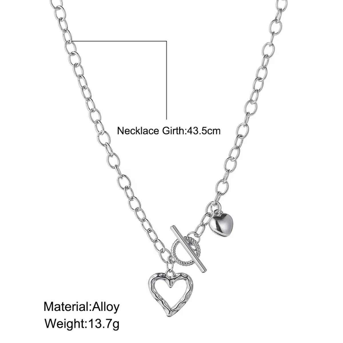 Creative Hollow Heart Pendant Necklace Female Trendy Ot Buckle Collarbone Chain