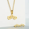 Creative Hollow Love Pendant Titanium Steel Necklace Earrings Set With Snake Bone Chain Electroplated For Women