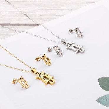 Titanium Steel 18K Gold Plated Korean Style Animal Titanium Steel