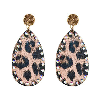 Creative Leather Double-Sided Leopard Print Earrings