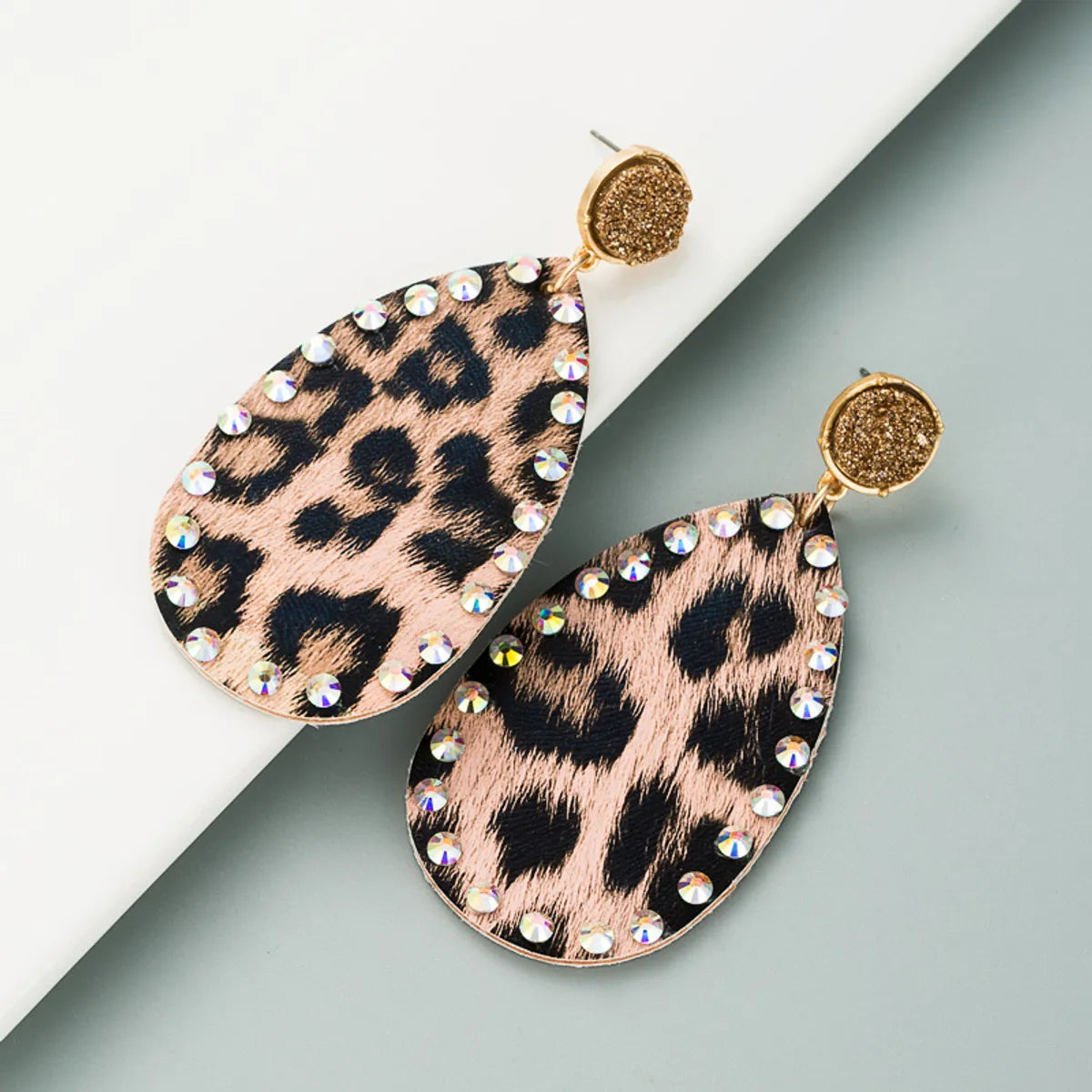 Creative Leather Double-Sided Leopard Print Earrings