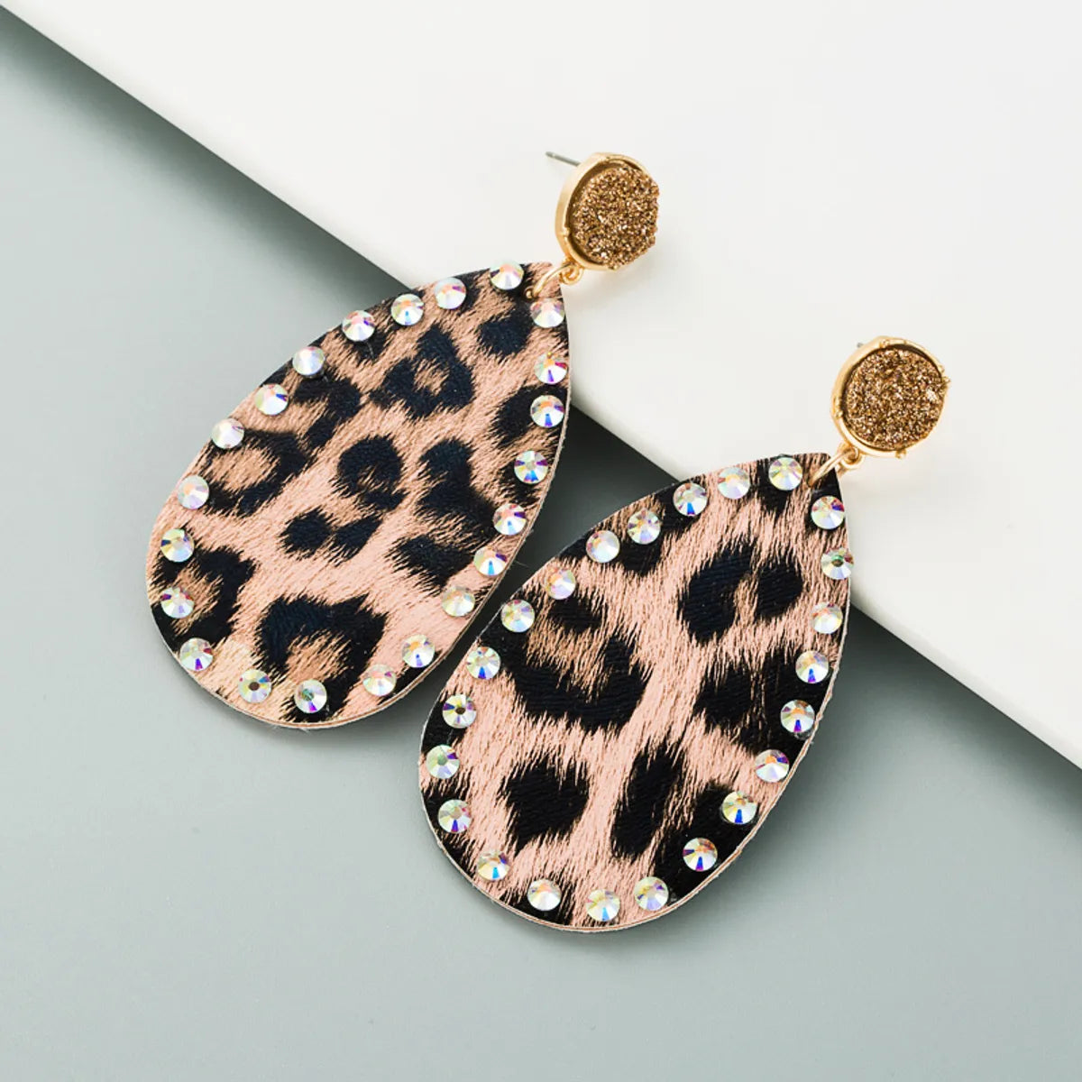 Creative Leather Double-Sided Leopard Print Earrings