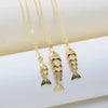 Creative Movable Microinlaid Zircon Small Fish Tropical Fish Pendant Necklace Copper Brass Electroplated