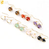 Creative Natural Crystal Convex Earrings Gold Plated Simple Fashion Earrings With Dripping Oil Finish