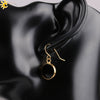 Creative Natural Crystal Convex Earrings Gold Plated Simple Fashion Earrings With Dripping Oil Finish