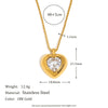Creative Niche Design High Grade Women's Heart Shaped Stainless Steel Necklace With 18K Gold Plated Electroplating And Love Zircon Box Chain